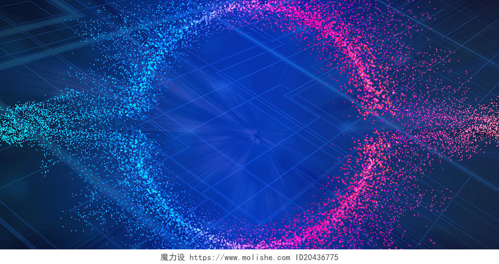 科技底纹蓝色科技感3D技术科技时代科技粒子网络科技展板背景